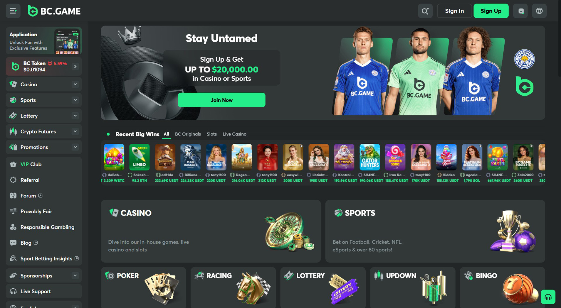 3. BC.Game - Strong XRP Casino Value