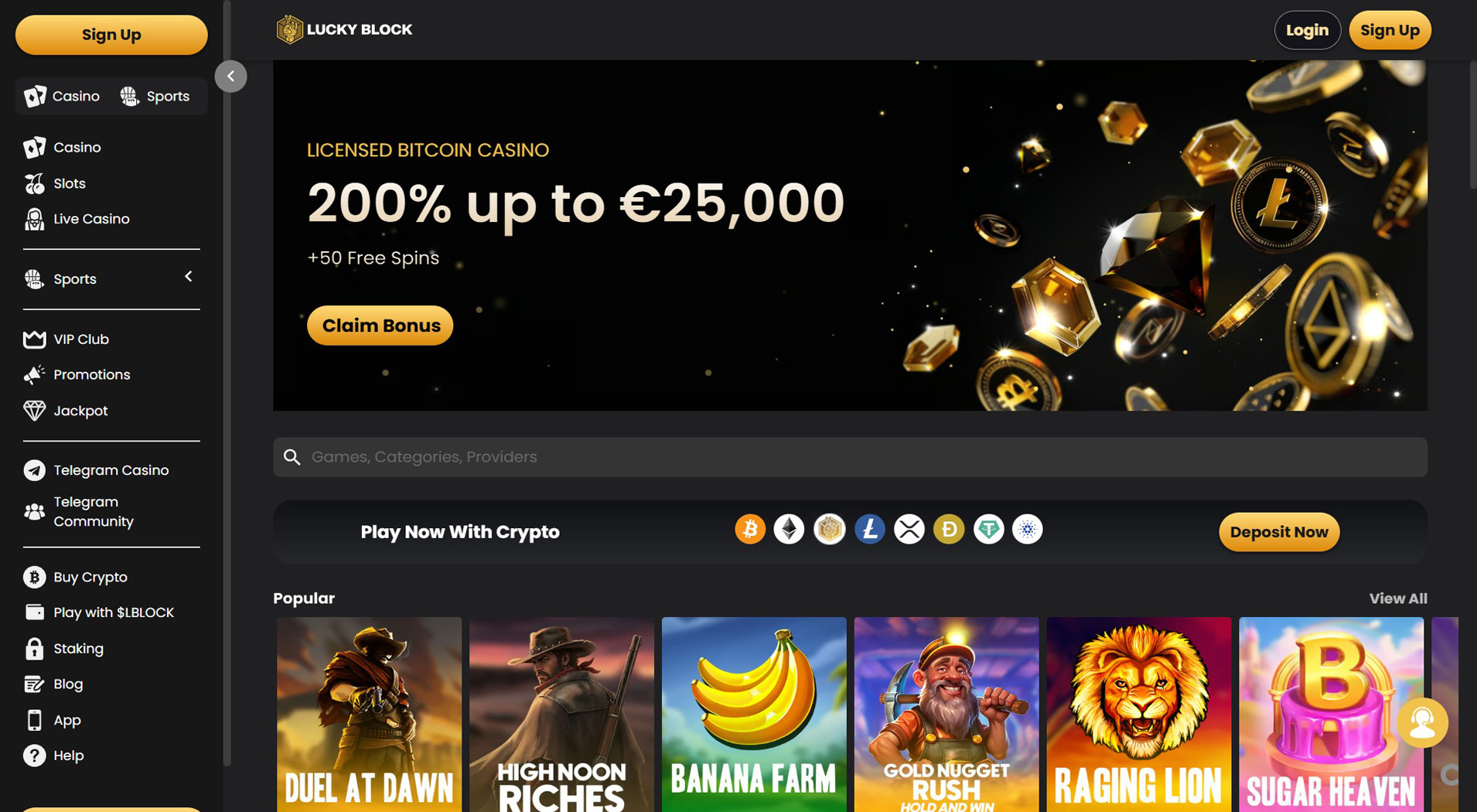 7. Lucky Block - Balanced XRP Casino Offer