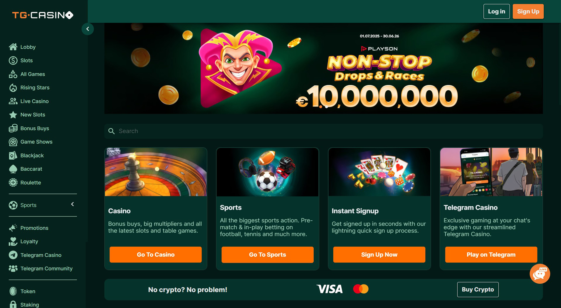 6. TG.Casino - Quick XRP Casino Payouts